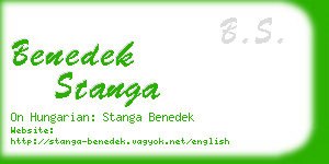 benedek stanga business card